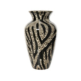 Decoris Stoneware Glazed Vase 32cm - Black/White